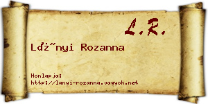 Lányi Rozanna névjegykártya